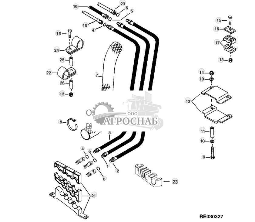 SELECTIVE CONTROL VALVE LINES (12-SPEED SYNCRO24-SPEED POWRSYNC) 